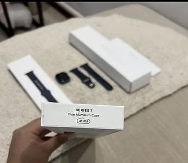 Смарт-часы: Apple Watch Series 7, алюминиевый корпус, размер 41 мм, цвет Blue — 4