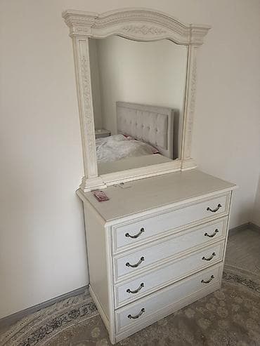 Спальный гарнитур, Двуспальная кровать, цвет - Серый