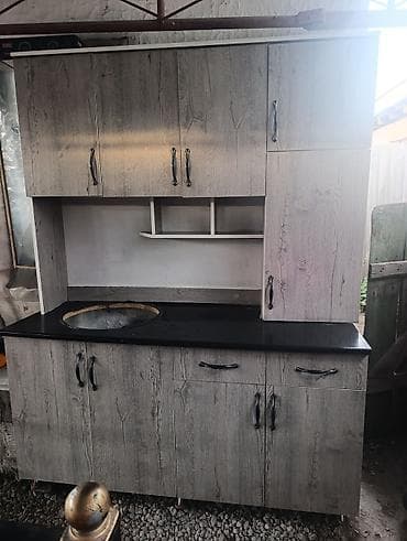 каменные мойки: Кухонный гарнитур, цвет - Серый — 3