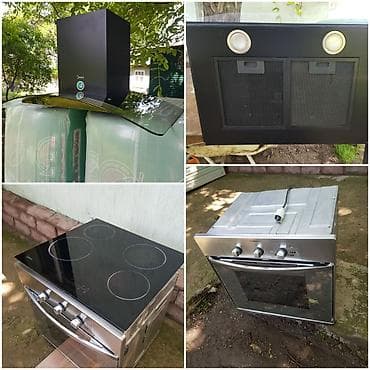 Комплект встраиваемой кухонной техники: 1) Купольная кухонная вытяжка