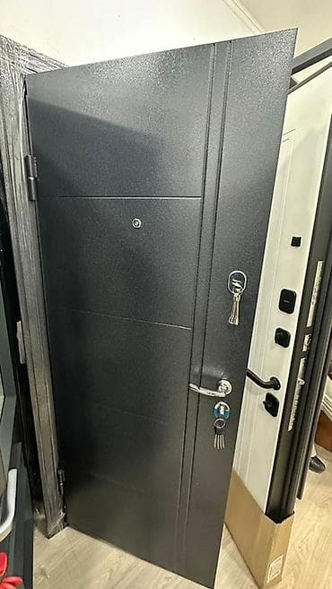 Үйлөр жана батирлер үчүн эшик, Металлдан, Бир эшиктуу, түсү - Боз