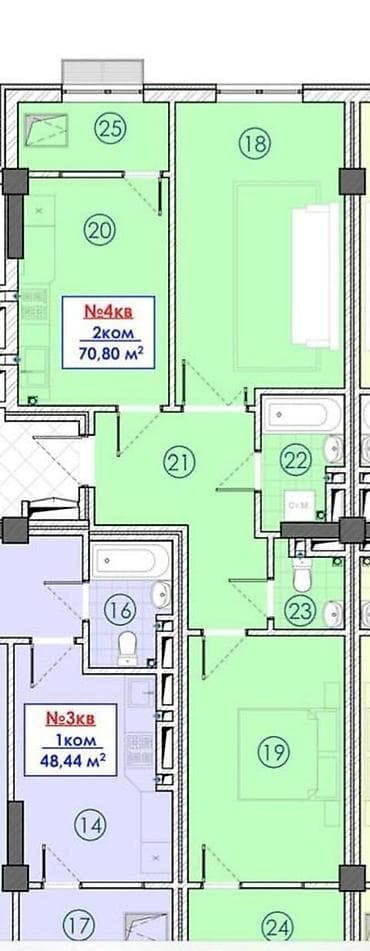 2 комнаты, 70 м², Тунгуч мкр Элитка, 5 этаж, ПСО (под самоотделку) — 4