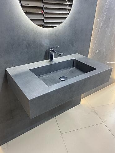 раковина тумба: Раковина для ванной, Особенности: Под камень, Материал: Искусственный камень — 6