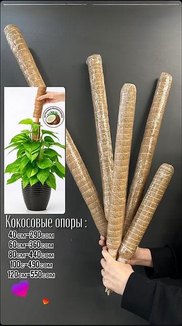 Кокосовые опоры для вьющихся и ампельных комнатных растений