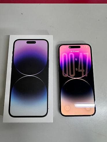 poco f2: IPhone 14 Pro Max, Б/у, 256 ГБ, Deep Purple, Защитное стекло, Чехол, Коробка, 80 % — 2