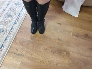 Сапоги нат кожа раз 36 Турция ботфорты, одевала 3разанебольшой порез — 2