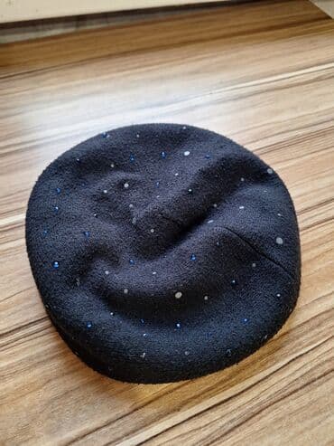 Шапка, Беретка, Шерсть, Со стразами