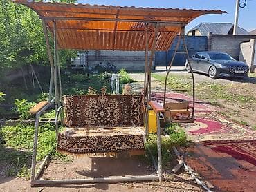 садовые беседки: Садовые качели Металл, Со спинкой, С крышей — 1