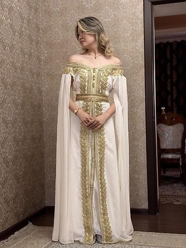 Вечернее платье, Длинная модель, Шифон, С рукавами, С пайетками, M — 2