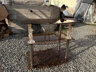 Тумбы и подставки для обуви: Тумба и подставка для телевизора, Напольная, Стекло, цвет - Коричневый — 1