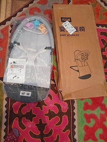 качалка манеж: Детский шезлонг, Качалка, Железо, цвет - Серый — 1