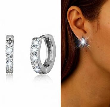 Серьги сөйкөлөр кольца НС с камнями — классика, которая никогда не