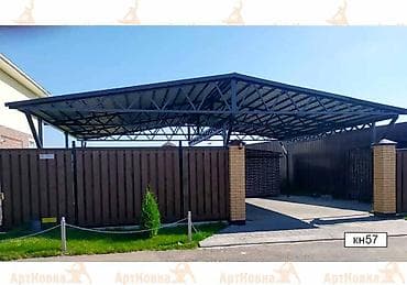 зонтик навес: Навес, Односкатный, Металл, Профнастил, Установка — 10