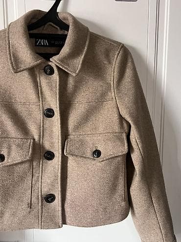форма сварочный: Укороченное шерстяное пальто-куртка ZARA в хорошем состоянии — 9
