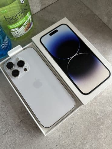 купить бу телефон redmi: IPhone 14 Pro, Б/у, 128 ГБ, Matte Silver, Зарядное устройство, Защитное стекло, Чехол, 77 % — 1