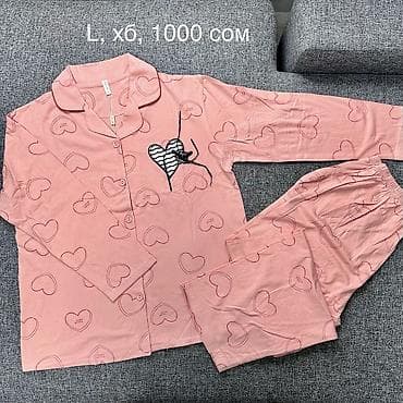 Пижама, Хлопок, Китай, Леопардовый принт, С кружевом, На пуговицах, M, L, XL — 4