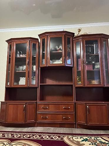 шкафы стенки: Гарнитур для зала, Б/у, Самовывоз, цвет - Коричневый — 1