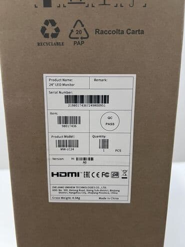 acer 24 дюйма: Монитор, Жаңы, LED, 23" - 24" — 7