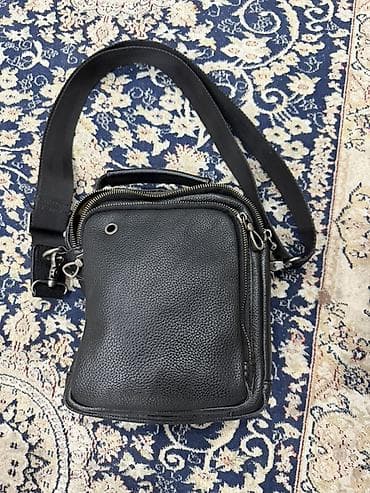 Барсетка, Материал: Натуральная кожа, Застежка на молнии, Б/у