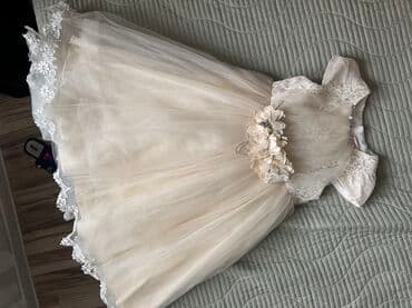 Платья: Детское платье, цвет - Бежевый — 1