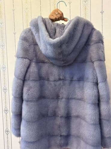 сиреневый: Шуба из норки, цвет дымчато‑голубой (серо‑сиреневый подтон) — 5