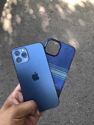 IPhone 12 Pro, Б/у, 128 ГБ, Pacific Blue, Чехол, 81 %