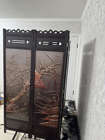 50: Ширма, перегородка Материал: Дерево, Колличество секций: 4, С резьбой, Для салона — 4