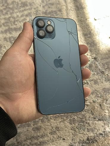 айфон новые: IPhone 12 Pro, Б/у, 128 ГБ, Blue Titanium, Чехол, Кабель, 79 % — 2