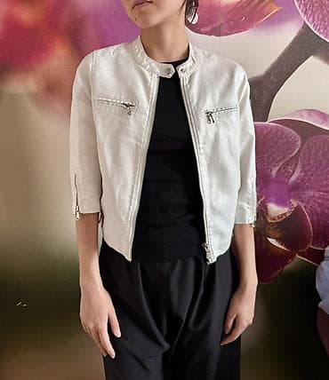 косухи: Кожаная куртка, Косуха, Экокожа, Укороченная модель, XS — 5