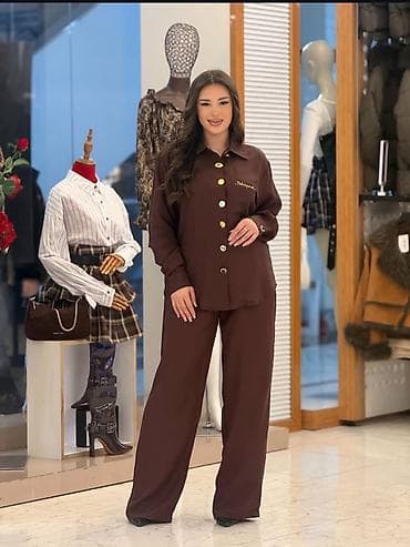 двойка женская: Женский комплект из двух предметов: рубашка + широкие брюки. - — 1