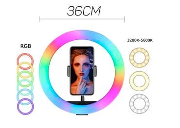 освещение для фото: Rgb кольцевая лампа mj-33 (33 см), со штативом бишкек описание товара — 9
