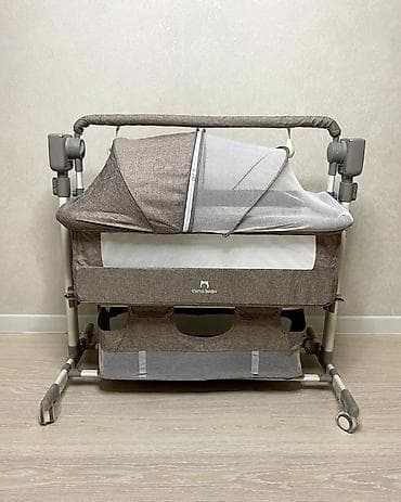 small table: Детская приставная кроватка, С колесиками, цвет - Серый — 3