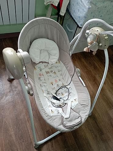 электронный манеж: Детский шезлонг, Б/у, Электронная, Железо, цвет - Бежевый — 2