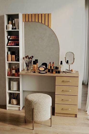 coffee table: Туалетный столик, С зеркалом, цвет - Белый, ЛДСП — 3