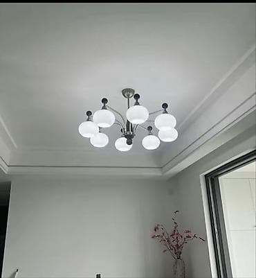 плафон ист: Потолочная люстра с 9 плафонами-шарами - Дизайн: современная — 2