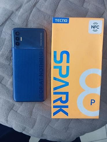 Tecno Spark 8P, Б/у, 64 ГБ, цвет - Синий, 2 SIM