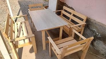 раскладной стол стул: Комплект садовой мебели, Стол, Дерево — 5