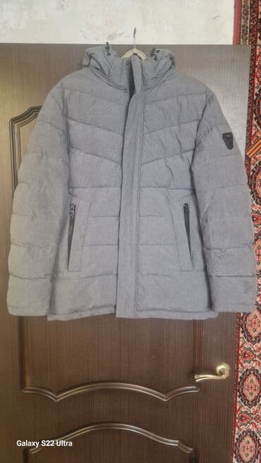 Серая мужская зимняя куртка-пуховик - Приятная на ощупь меланжевая