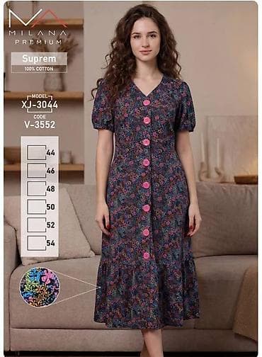 мото одежды: Повседневное платье, Лето, Хлопок, Платье-рубашка, M — 3