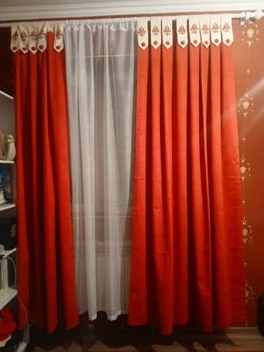 кожанный тряпка: Комплект штор, Хлопок, С вышивкой, Готовое изделие, Для зала — 3