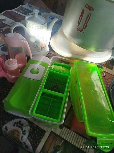 Ашкана үчүн башка товарлар: Овощерезка-кубикорезка с контейнером и сменными насадками - — 1