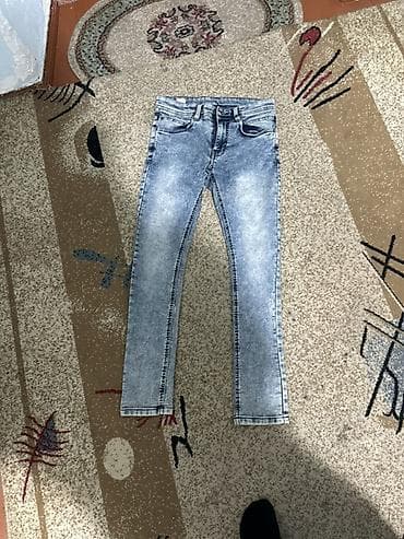 mind error jeans: Набор джинсов (3 пары), синие/голубые оттенки, варёный/acid wash. 3 — 5