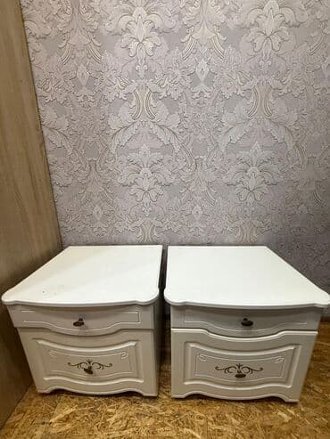 мебел спальный: Спальный гарнитур, Двуспальная кровать, ДСП, цвет - Бежевый — 3