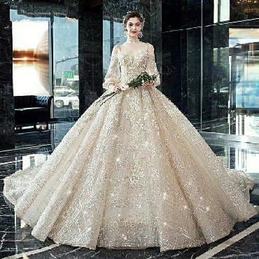 свадебные платья в бишкеке фото и цены: Свадебное платье, 3XL, С фатой, Новый — 1