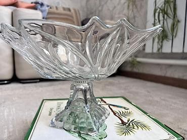 Промышленная химия: Есть 2шт 1000сом!!! Элегантная стеклянная фруктовница на фигурной — 1