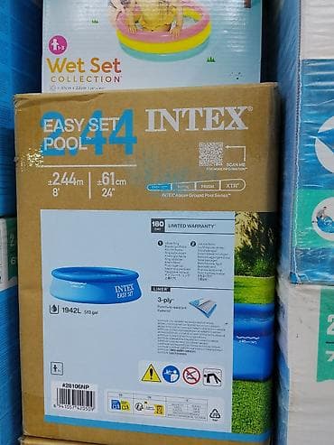 Надувной каркасный бассейн Intex Easy Set 2.44 м - Серия: Intex Easy at lalafo.kg Надувной каркасный бассейн Intex Easy Set 2.44 м - Серия: Intex Easy