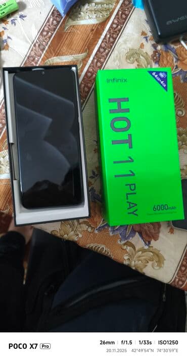 Аудиотехника: Infinix Hot 11 Play, Жаңы, 64 ГБ, түсү - Кара, 2 SIM — 4