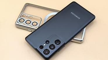 Техника и электроника: Samsung Galaxy S21 Ultra 5G, Б/у, 256 ГБ, цвет - Черный, 1 SIM — 2