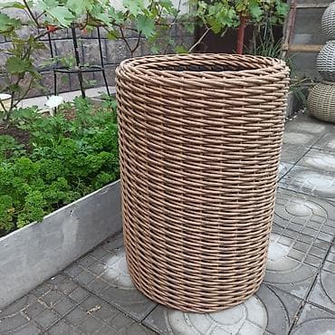 4 pot: Плетёные уличные кашпо-цилиндры для растений - Материал — 1