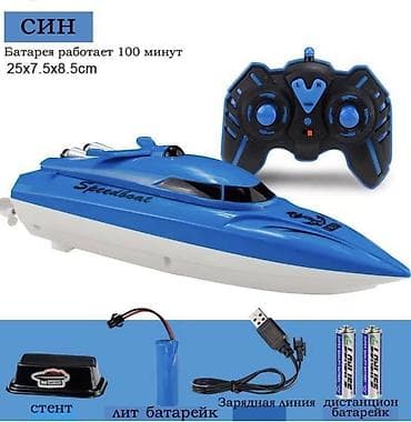 Радиоуправляемый катер Speedboat (синий) - Тип: игрушечный катер на